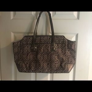 COACH Alexis Canvas Silver Reptile Print Tote